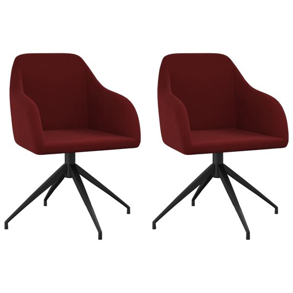vidaXL Esszimmerst&uuml;hle 2 Stk. Weinrot Samt
