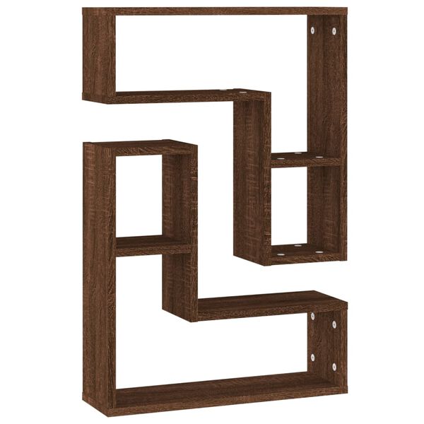 vidaXL Wandregale 2 Stk. Braun Eichen-Optik 50x15x50 cm Holzwerkstoff