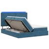 vidaXL LED-Speicherbett mit Matratze Dunkelblau 200 x 200 cm Samt