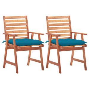 vidaXL Garten-Essst&uuml;hle 2 Stk. mit Kissen Massivholz Akazie