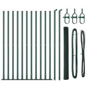 vidaXL Sechseckzaun mit Betonsockel 25 x 1,5 m PVC-beschichteter Stahl