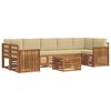 vidaXL Outdoor-Sofagarnitur 8 stk. Natur und Beige Massivholz Akazie