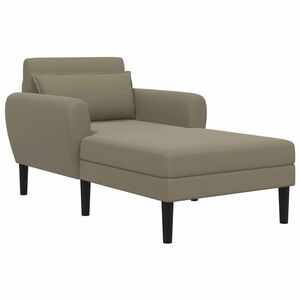 vidaXL Chaiselongue Khaki Struktur-Samt