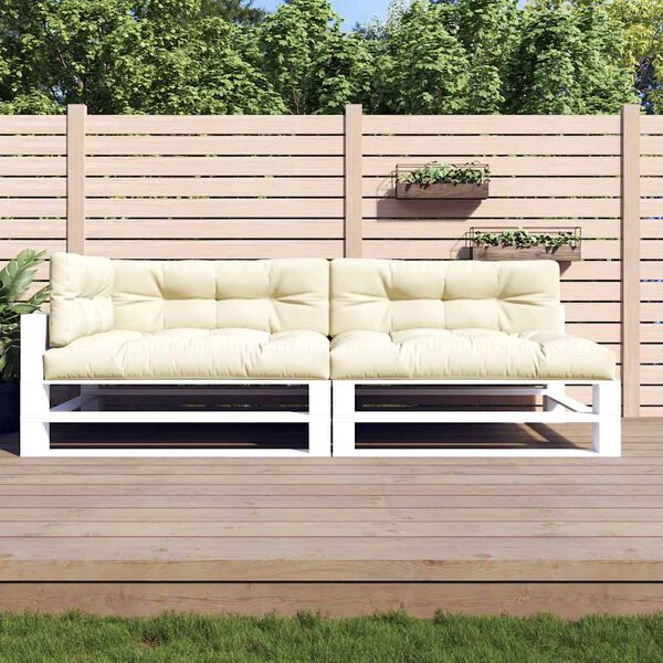 vidaXL Palettenkissen 5-tlg. Creme Stoff