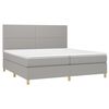 vidaXL Boxspringbett mit Matratze Hellgrau 200x200 cm Stoff