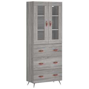 vidaXL Highboard Grau Sonoma 69,5x34x180 cm Holzwerkstoff