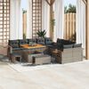 vidaXL Gartensofa-set mit Kissen 17 pcs Grau Poly-Rattan