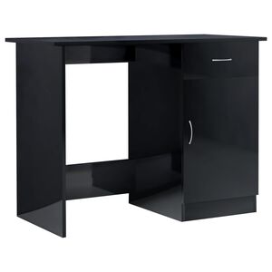 vidaXL Schreibtisch Hochglanz-Schwarz 100x50x76 cm Holzwerkstoff