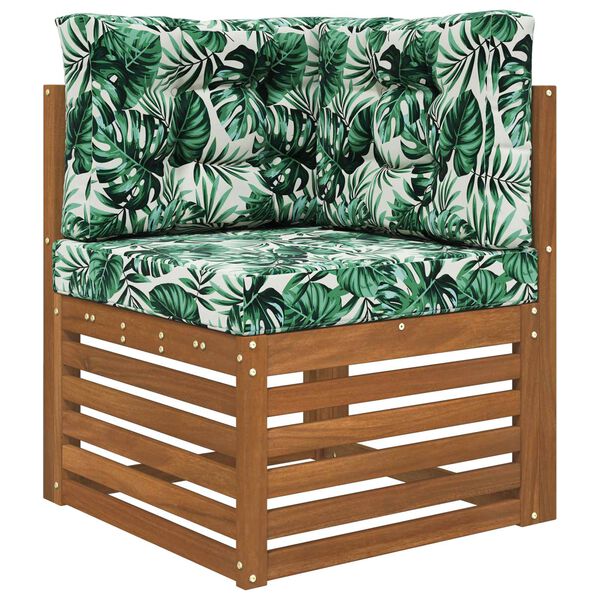 vidaXL Sofakissen f&uuml;r drau&szlig;en 3 pcs Blattmuster Polyester