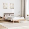 vidaXL Bettgestell Braun und Taupe 120 x 190 cm Massivholz Kiefer