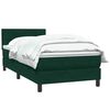 vidaXL Boxspringbett mit Matratze Dunkelgr&uuml;n 90x220 cm Samt
