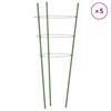 vidaXL Pflanzenst&uuml;tzen mit 3 Ringen 5 Stk. Gr&uuml;n 60 cm Stahl