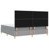 vidaXL LED Boxspringbett mit Matratze Hellgrau 200 x 200 cm Stoff