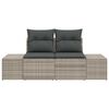 vidaXL Gartensofa Grau 123 x 62 x 69cm Poly-Rattan
