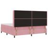 vidaXL Boxspringbett mit Matratze mit LED Rosa 200 x 200 cm Samt