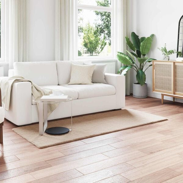 vidaXL Kunstfell Hasen Teppich Olite Taupe 100 x 200 cm Polyester