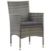 vidaXL 4-tlg. Garten-Lounge-Set mit Auflagen Poly Rattan Grau