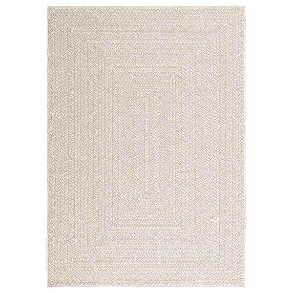 vidaXL Teppich ZIZUR Creme 120x170 cm Jute-Optik Indoor und Outdoor