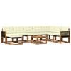 vidaXL Outdoor-Sofagarnitur mit Kissen 9 pcs Natur und Creme