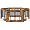 vidaXL Hundetor mit St&auml;ndern 6 pcs Ger&auml;ucherte Eiche 80 x 60 cm