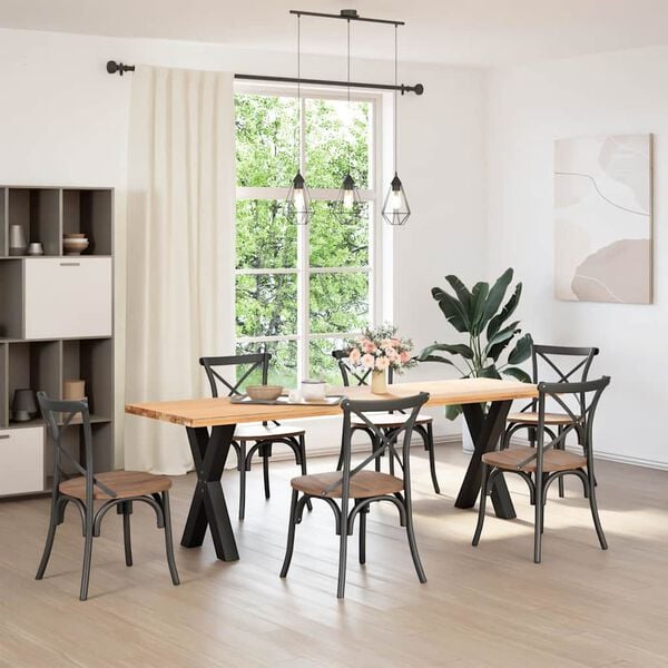 vidaXL Esstischbeine X-Form 2 Stk. Schwarz 50x(72-73) cm Stahl