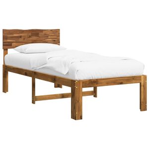 vidaXL Einzelbettgestell mit Kopfteil ROSTOCK Natur 90 x 200 cm