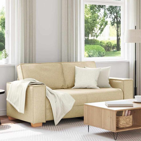 vidaXL 2-Sitzer Sofa Creme 180x78x84 cm Stoff
