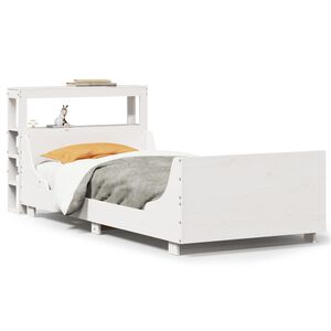 vidaXL Massivholzbett ohne Matratze Wei&szlig; 75x190 cm Kiefernholz