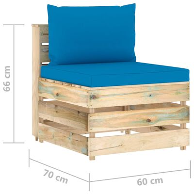vidaXL 4-tlg. Garten-Lounge-Set mit Kissen Grün Imprägniertes Holz