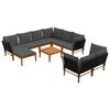 vidaXL 10 stk. Massives Akazienholz & Seil Natur