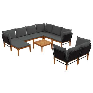 vidaXL 10 stk. Massives Akazienholz & Seil Natur