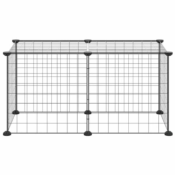 vidaXL 8-tlg. Haustierkäfig Schwarz 35x35 cm Stahl