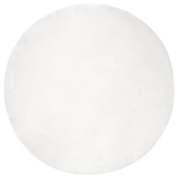 vidaXL Kunstfell Hasen Teppich Olite Wei&szlig; &Oslash; 200 cm Polyester