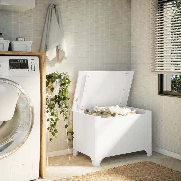 vidaXL Truhe mit Deckel RANA Wei&szlig; 80x49x54 cm Massivholz Kiefer