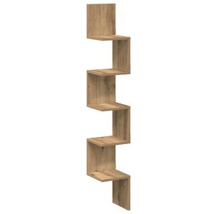 vidaXL Wand-Eckregal Artisan-Eiche 20x20x127,5 cm Holzwerkstoff