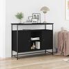 vidaXL Sideboard Schwarz Eichen-Optik 100 x 35 x 80 cm Holzwerkstoff