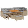 vidaXL Gartensofa-set 9 stk. Beige Poly-Rattan