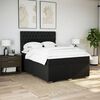 vidaXL Boxspringbett mit Matratze Schwarz 140x190 cm Stoff