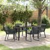 vidaXL Garten Essgruppe 5 pcs Schwarz Pulverbeschichteter Stahl