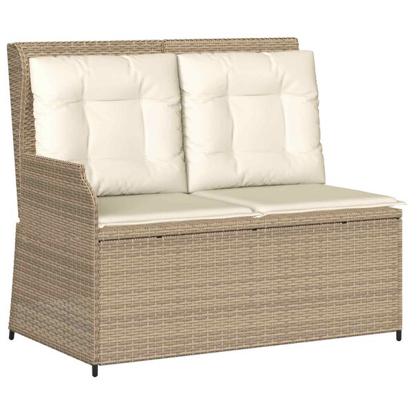 vidaXL Gartenbank Beige Poly-Rattan