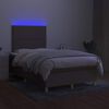 vidaXL Boxspringbett mit Matratze & LED Taupe 120x190 cm Stoff