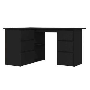 vidaXL Eckschreibtisch Schwarz 145x100x76 cm Holzwerkstoff
