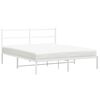 vidaXL Bettgestell mit Kopfteil Metall Wei&szlig; 160x200 cm
