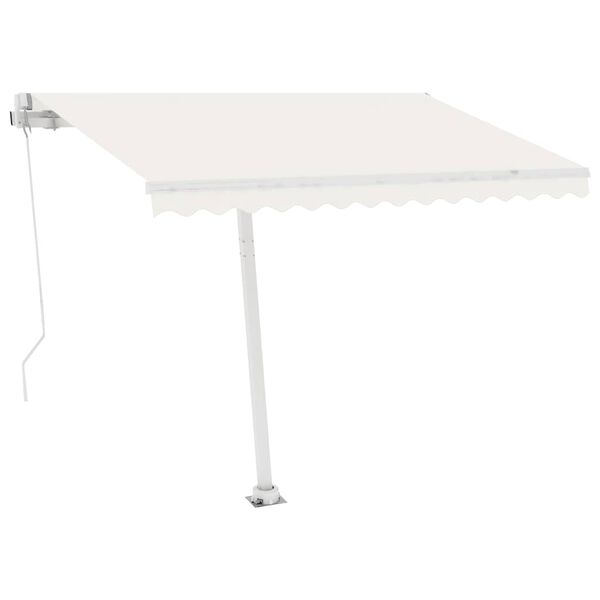vidaXL Markise Manuell Einziehbar mit LED 300x250 cm Creme