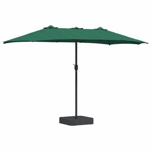 vidaXL Garten-Sonnenschirm Gr&uuml;n 385 x 209 x 244 cm Polyester und Stahl