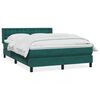 vidaXL Boxspringbett mit Matratze Dunkelgr&uuml;n 140x220 cm Samt
