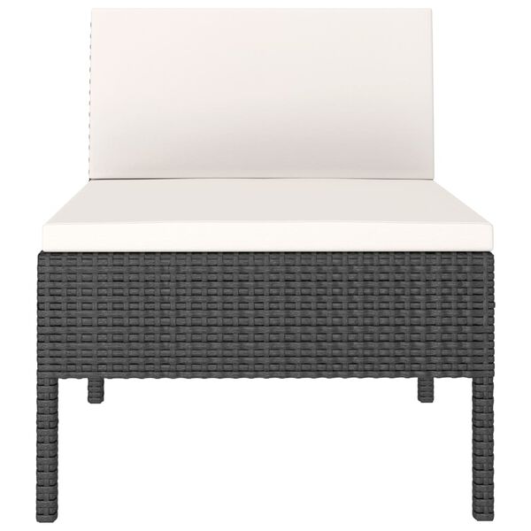 vidaXL Gartenst&uuml;hle 3 Stk. mit Auflagen Poly Rattan Schwarz