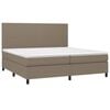 vidaXL Boxspringbett mit Matratze & LED Taupe 200x200 cm Stoff