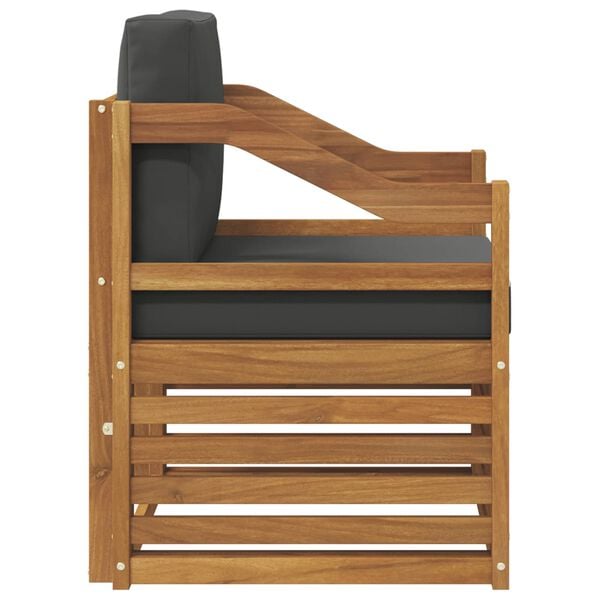 vidaXL Outdoor-Sofagarnitur Massives Akazienholz und Polyester Natur