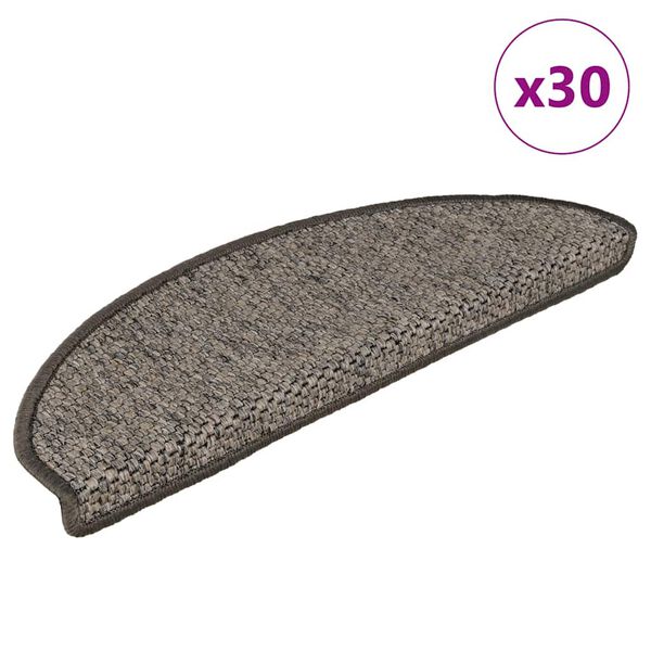 vidaXL Stufenmatten Selbstklebend Sisal-Optik 30 Stk. 65x21x4cm Grau-Beige